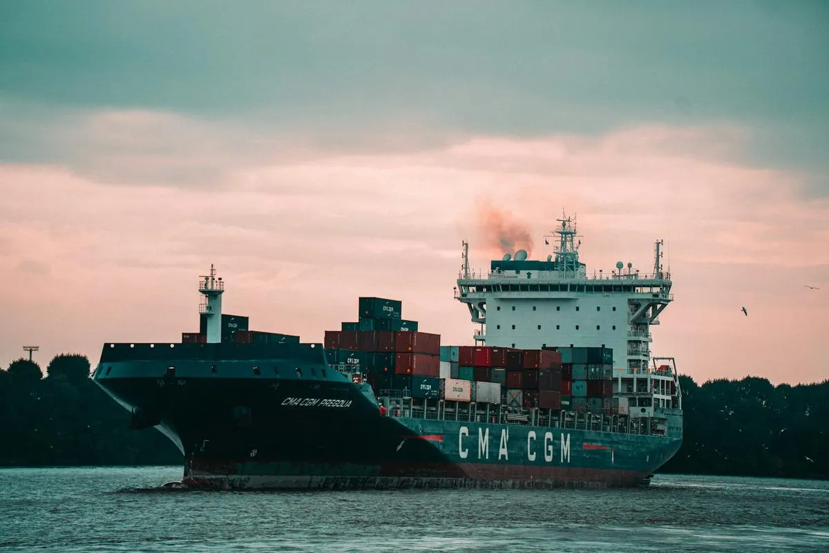 Shipping containers stacked at port