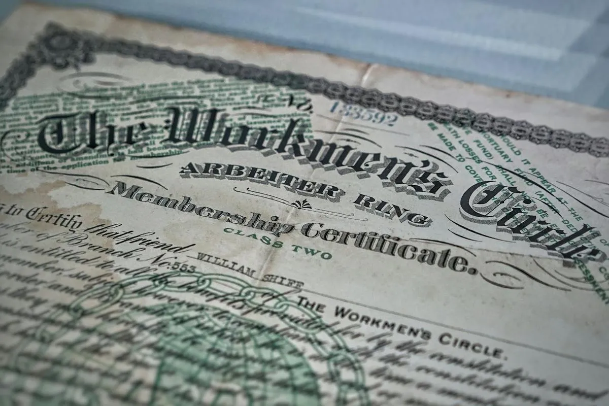 Treasury bond certificates on a desk